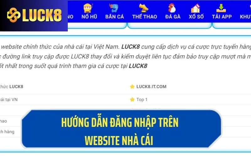 Hướng dẫn đăng nhập tài khoản trên website của nhà cái 